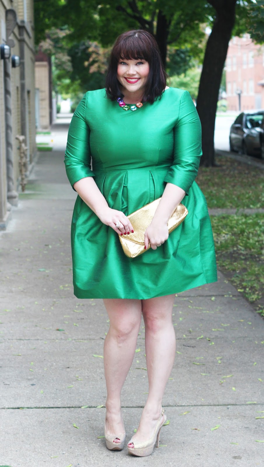 emerald green holiday dress