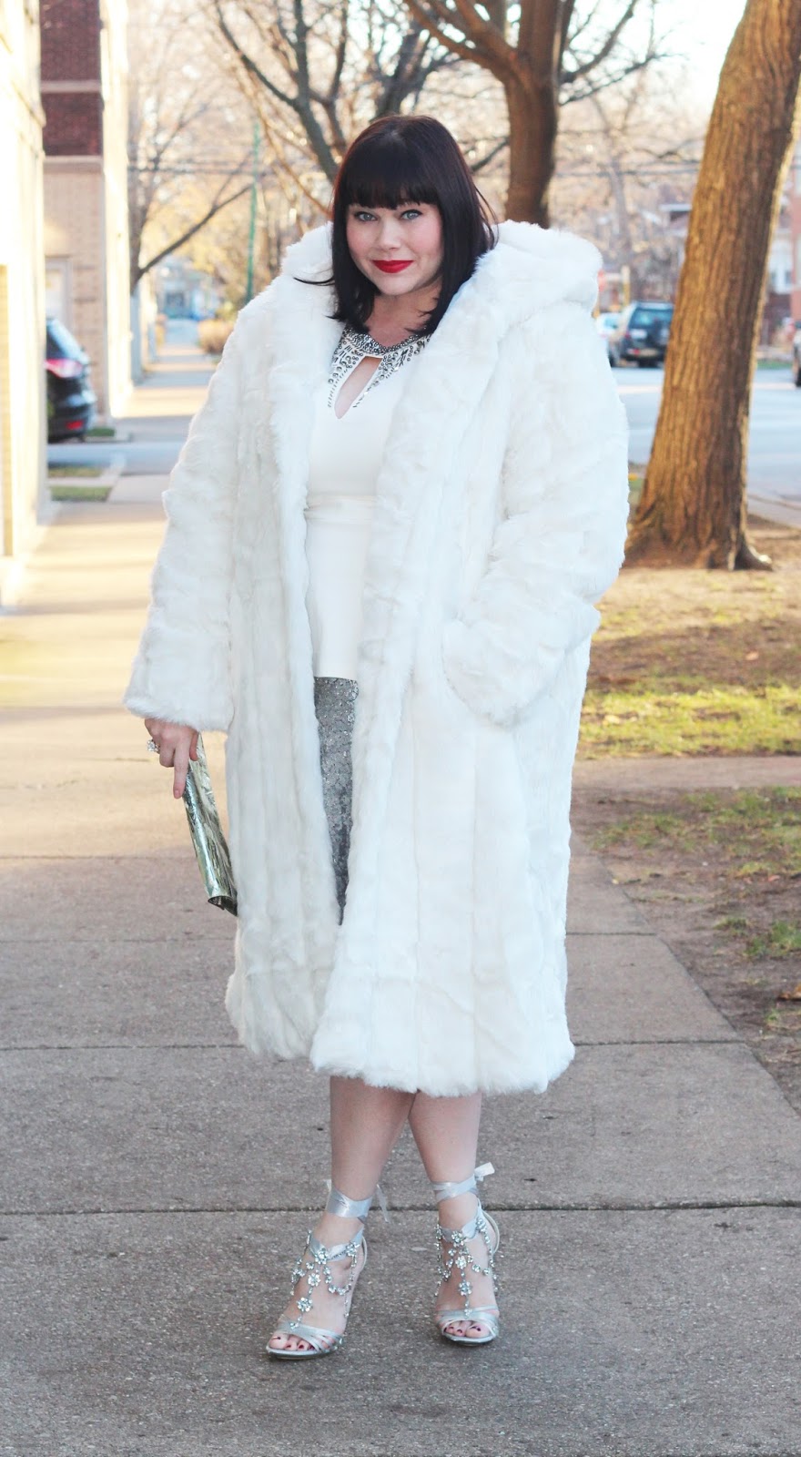 plus size white coat