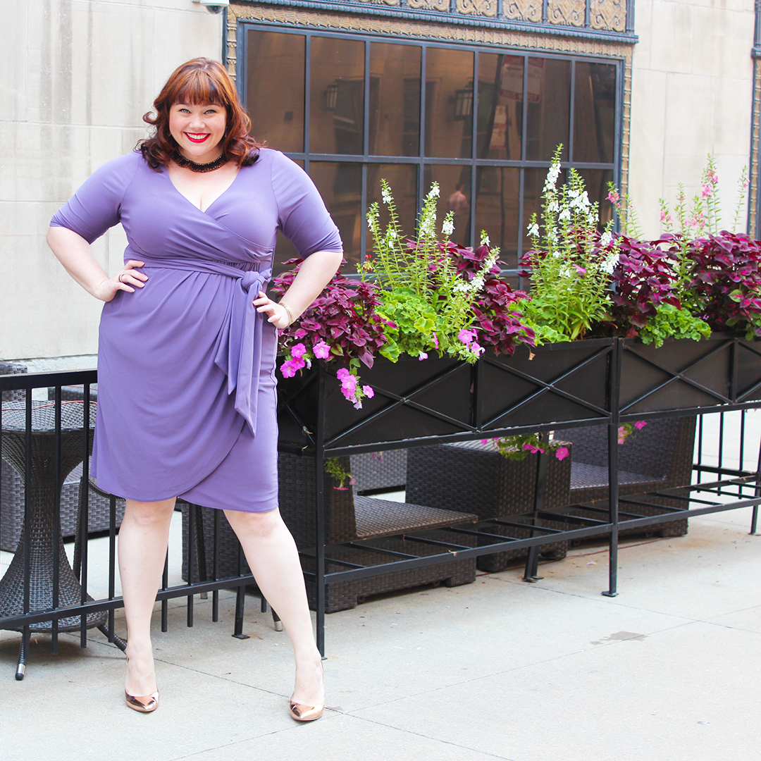 Plus Size Faux from Kiyonna in Lavender Fields