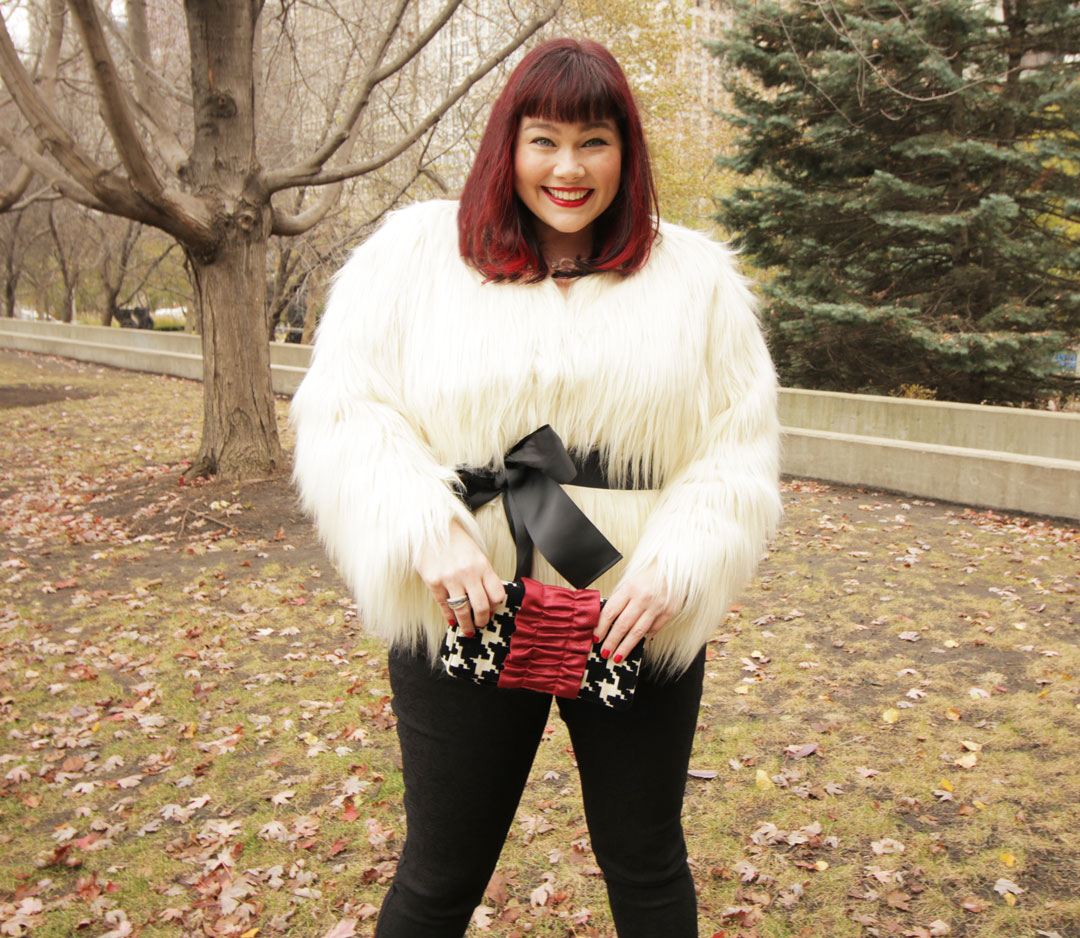 plus size white fur jacket