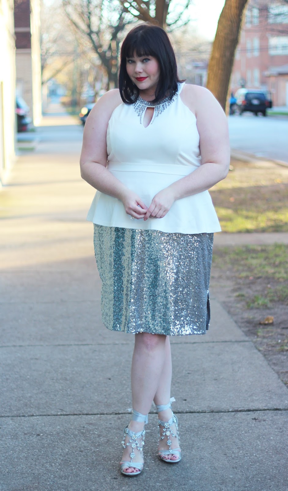 Winter White: Plus Size Faux Fur and Sequins from Fullbeauty.com
