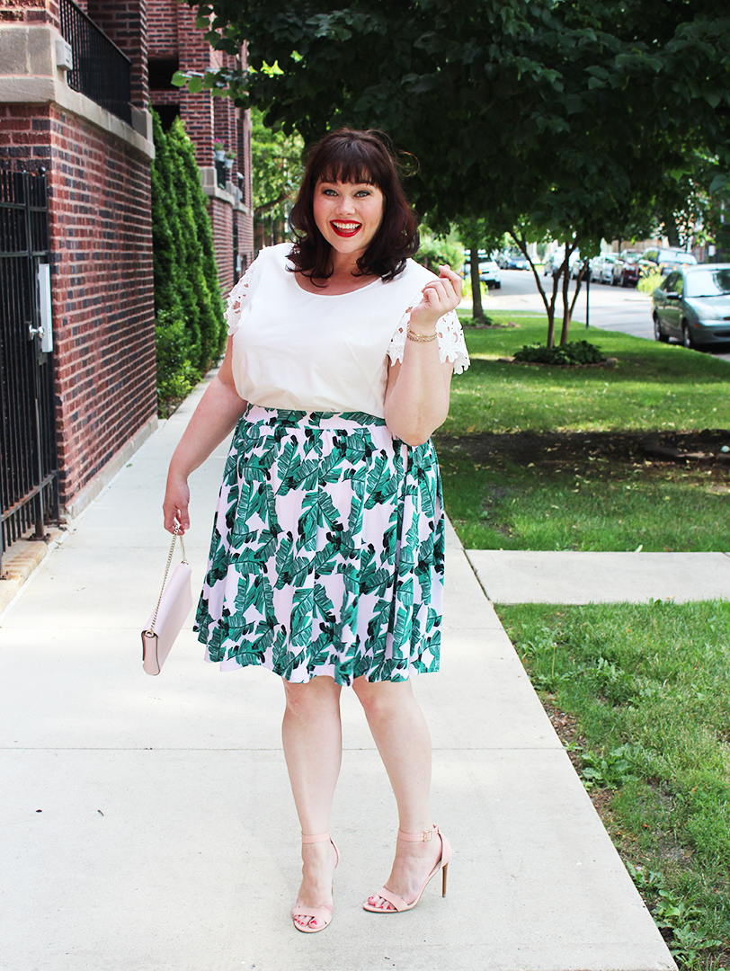 Modamix Plus Size Palm Print Skirt from Lord & Taylor