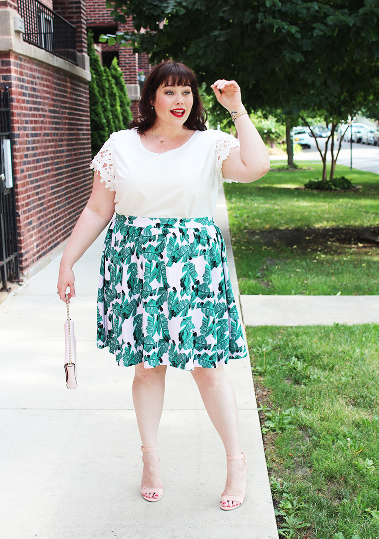 Modamix Plus Size Palm Print Skirt from Lord & Taylor