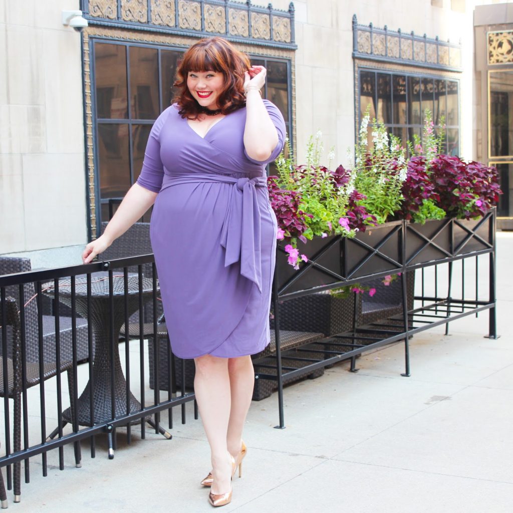 Plus Size Blogger Amber in Kiyonna Harlow Wrap Dress