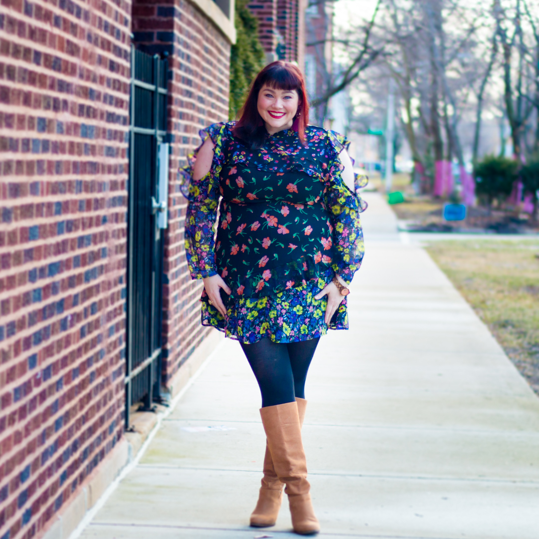Plus Size Blogger Amber in Asos Curve Floral Dress