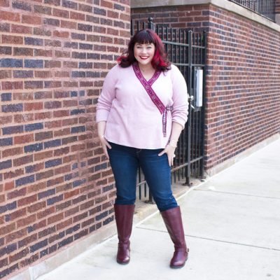 Plus Size Blogger Style Plus Curves wearing an Ellos plus size sweater and SLINK Jeggings from Fullbeauty.com