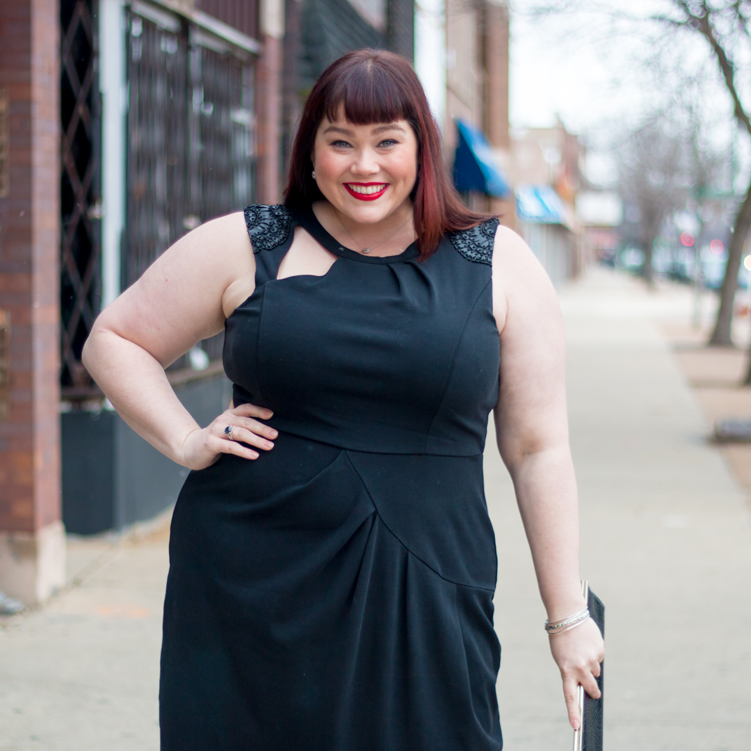 Plus Size Blogger Amber from Style Plus Curves in City Chic LBD from Gwynnie Bee