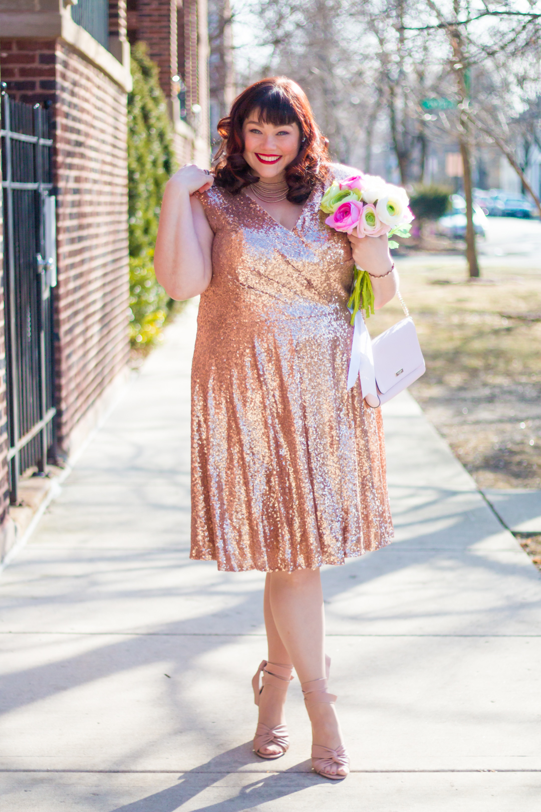 Plus Size Valentine's Style: Pink Sequin Cocktail Dress from