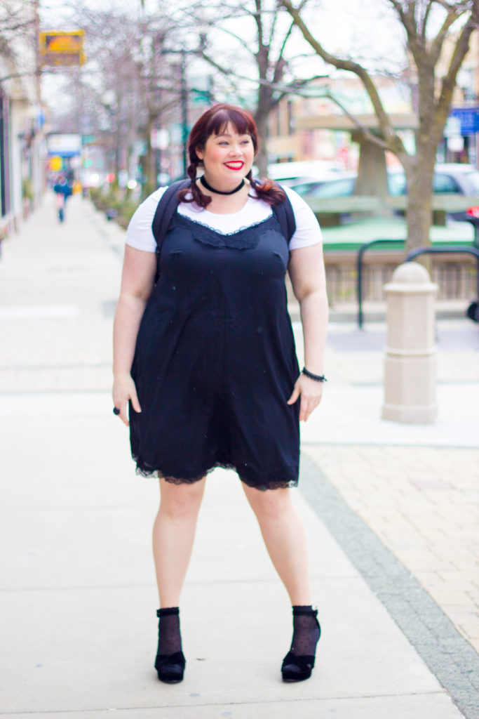 Plus Size Trend Alert: 90s Inspired T-shirts Under Slipdresses