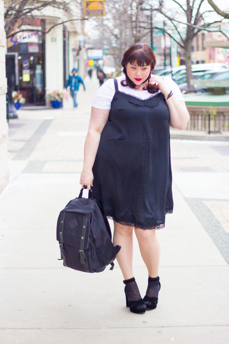 Plus Size Trend Alert: 90s Inspired T-shirts Under Slipdresses