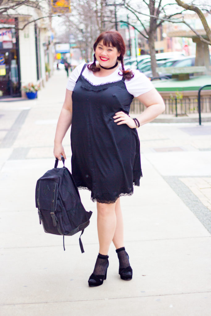 Plus Size Trend Alert: 90s Inspired T-shirts Under Slipdresses