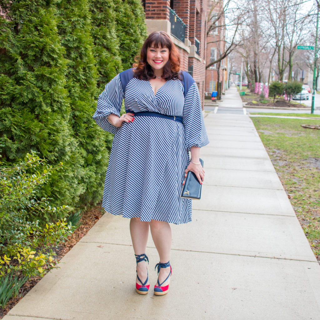 Striped Wrap Dress by Prabal Gurung at Lane Bryant