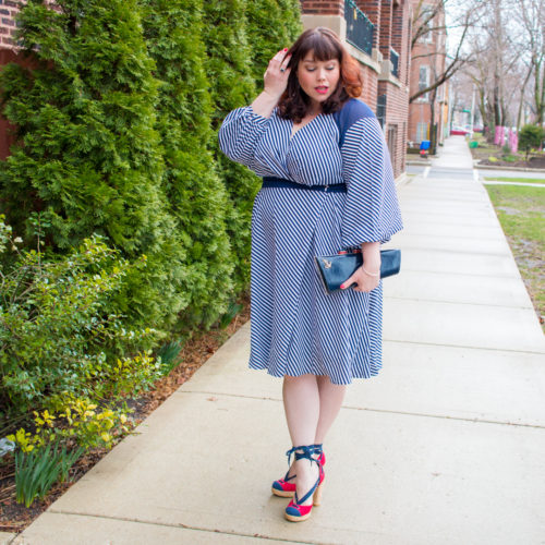 Striped Wrap Dress by Prabal Gurung at Lane Bryant