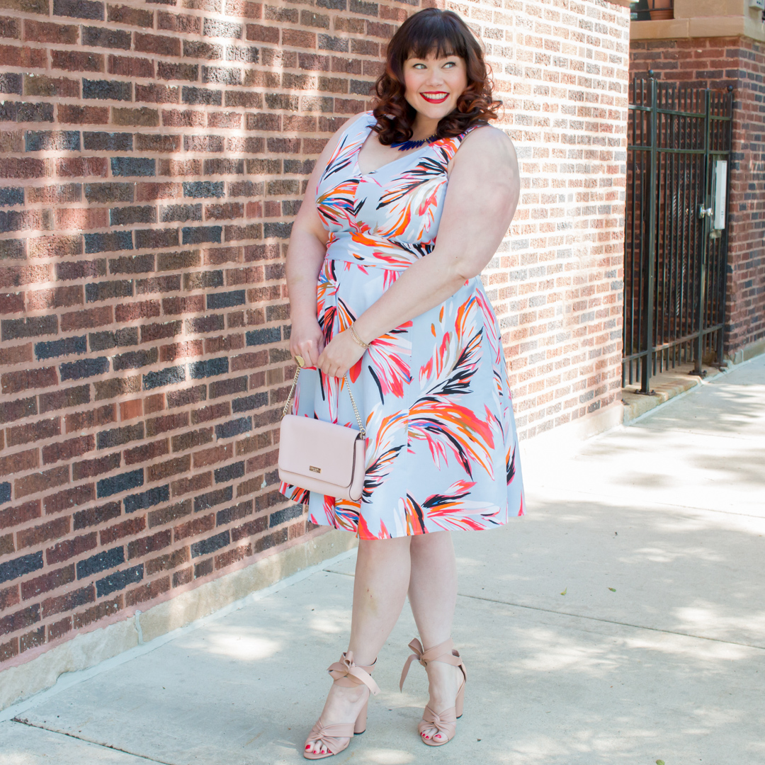 Chicago Plus Size blogger in Lane Bryant Dress