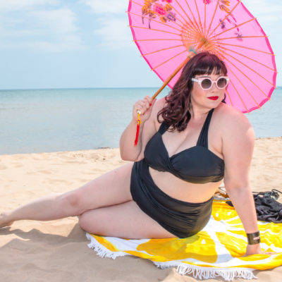 Plus Size Bikini, Fatkini, Plus Size Blogger at the beach, Chicago plus size blogger