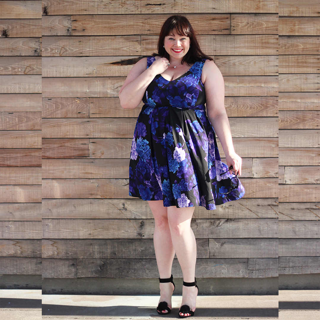 Plus Size Summer Style in City Chic Hydrangea Dress