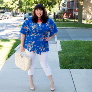 Looking For A Plus Size Kimono Wrap Top? Try Kiyonna's Chic Chiffon Blouse