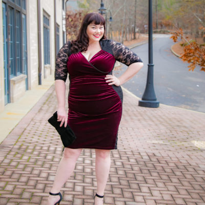 Kiyonna, Hourglass Lace Dress, velvet, Chicago Blogger, Chicago Plus Size Blogger, Amber McCulloch, Plus Size Blogger, Style Plus Curves