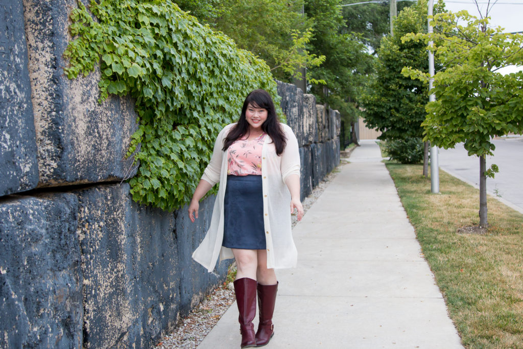 Plus size fall outfit from Loft