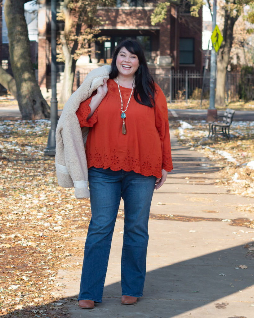 Plus Size Bootcut Jeans, Plus Size Blogger, Chicago Blogger, Amber from Style Plus Curves