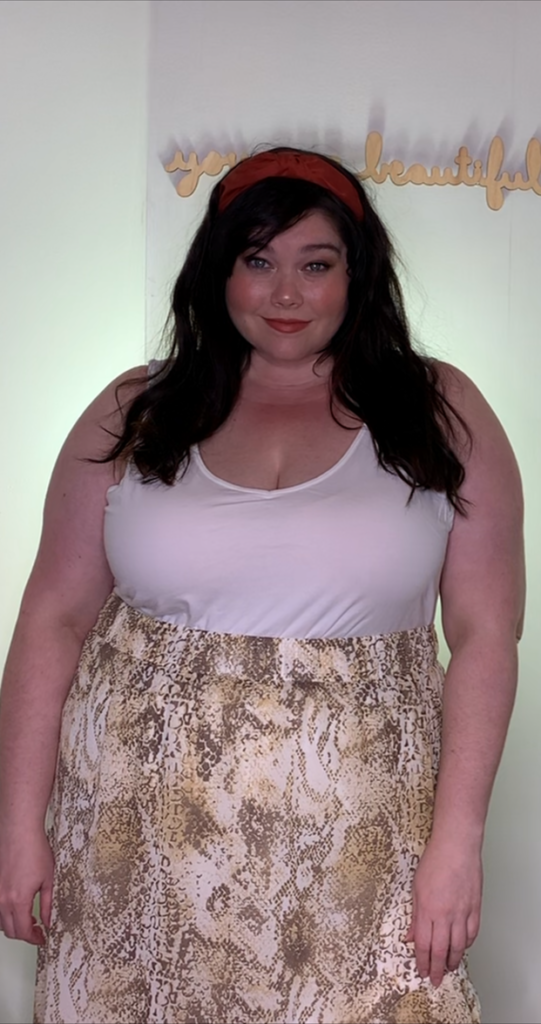 All Worthy Plus size tank top from Hunter McGrady's new QVC Collection on Amber from Style Plus Curves