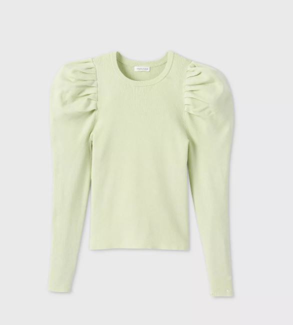 mint green puff sleeve top from target