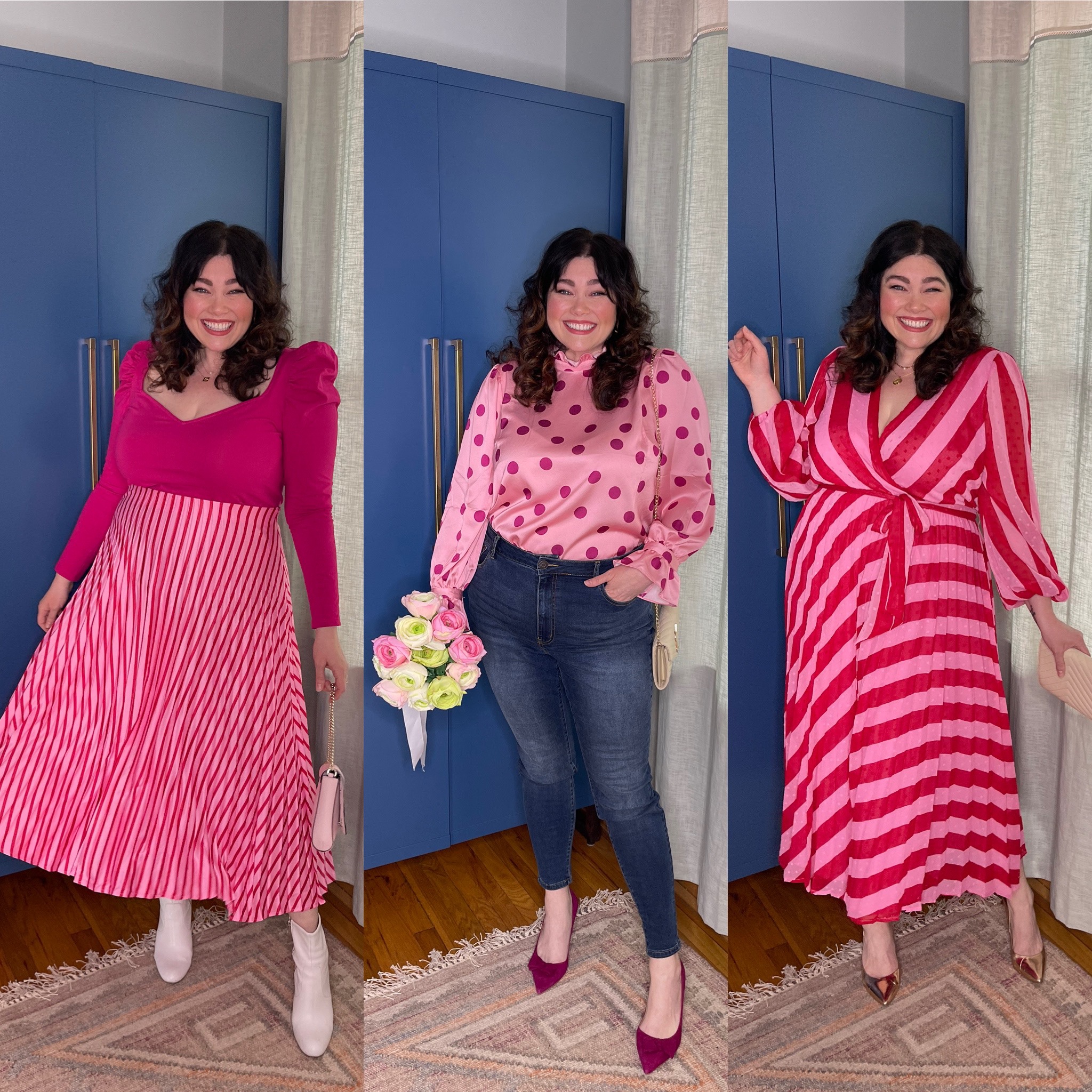 Pink and Red Plus Size Valentine’s Day Looks