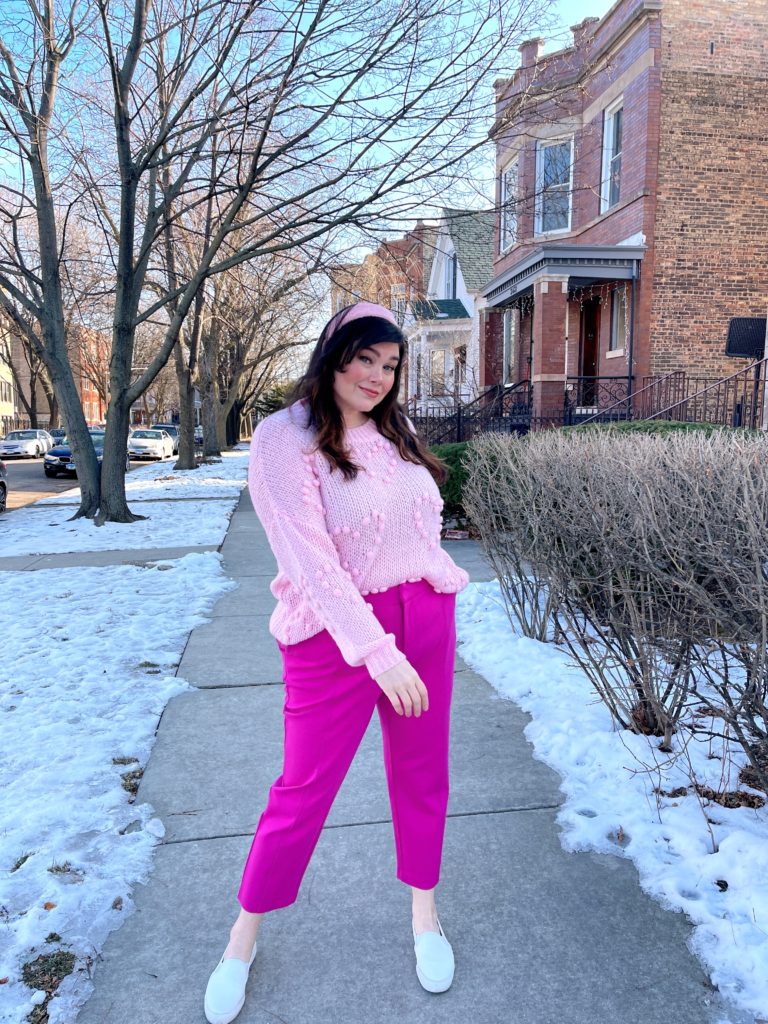 pink on pink outfit plus size
