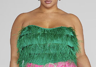 Green Feathered Top