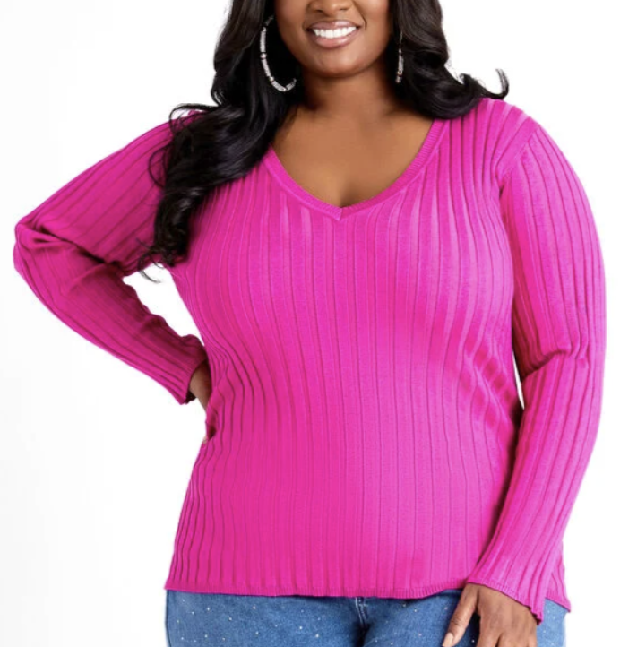 Plus Size Pink Sweater