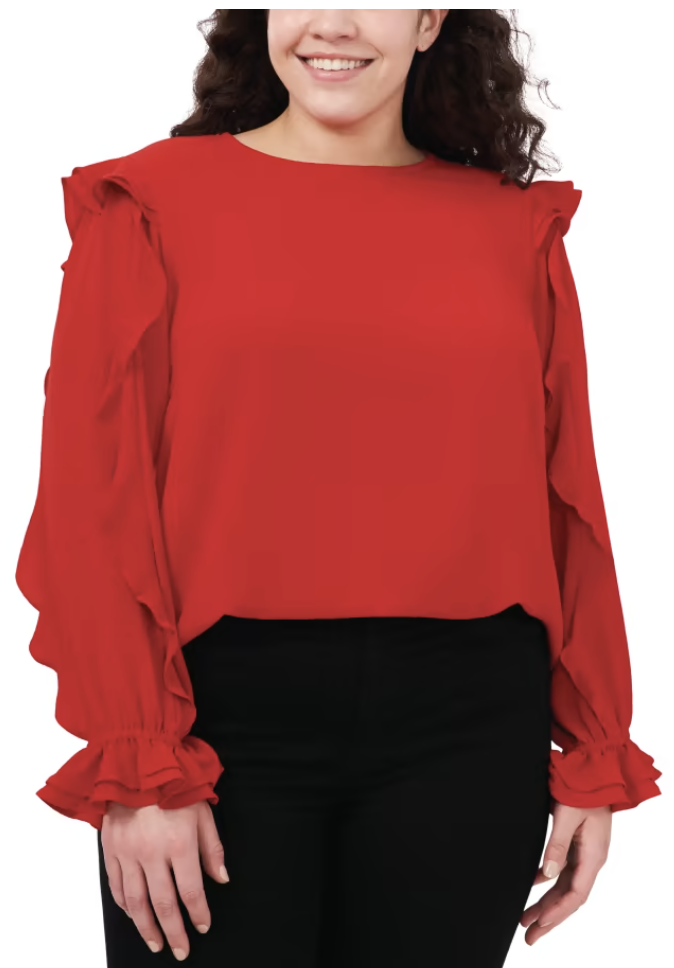 Red Ruffle Shirt