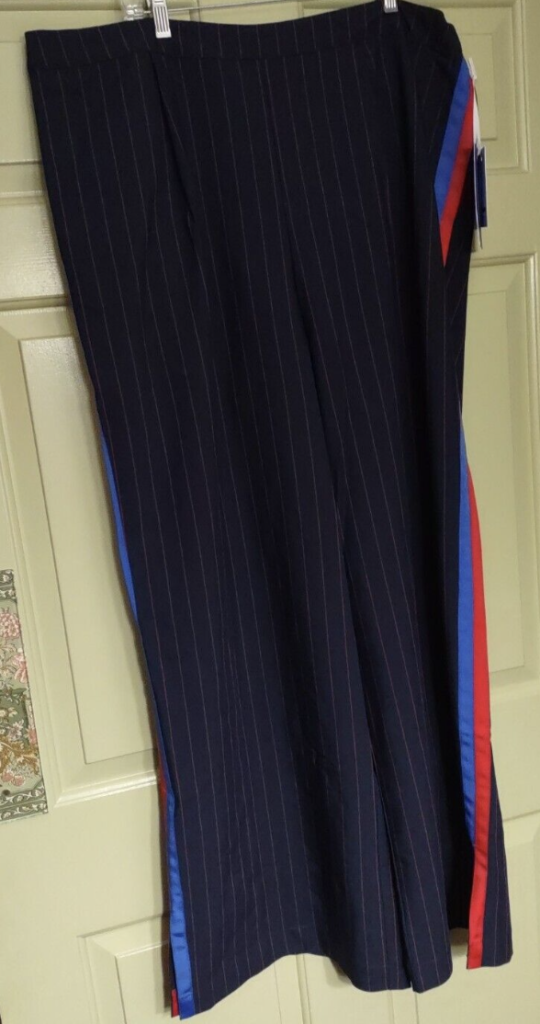 Navy and Red Striped Pants