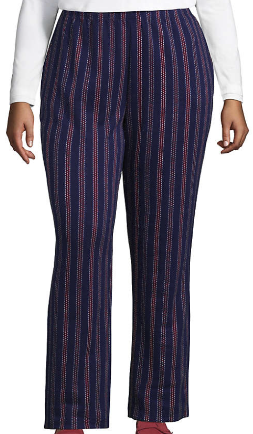 Navy and Red Striped Pants