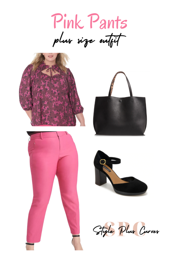 Plus Size Pink Pants Outfit from Lane Bryant