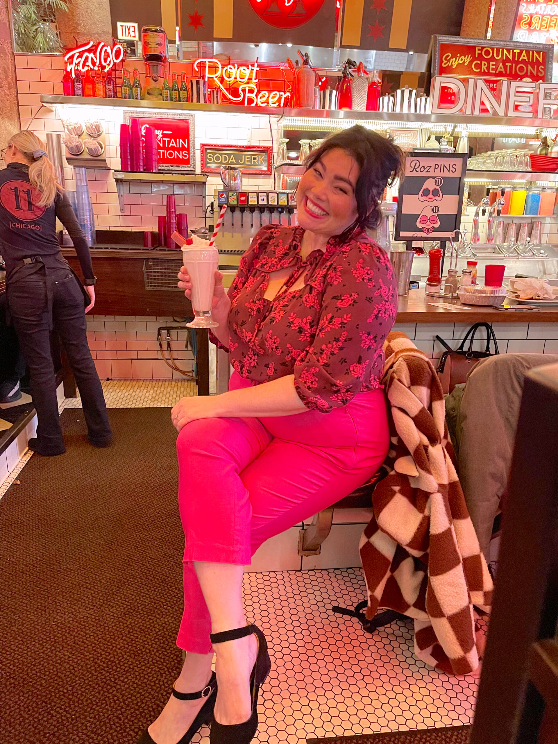 Plus Size Pink Pants Outfit from Lane Bryant