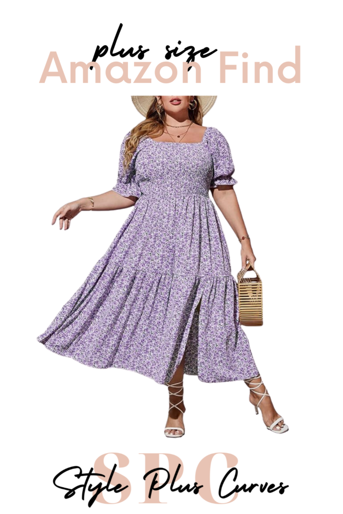 plus size light purple midi dress