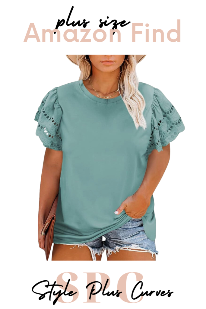 Plus Size Teal Short Sleeve Top