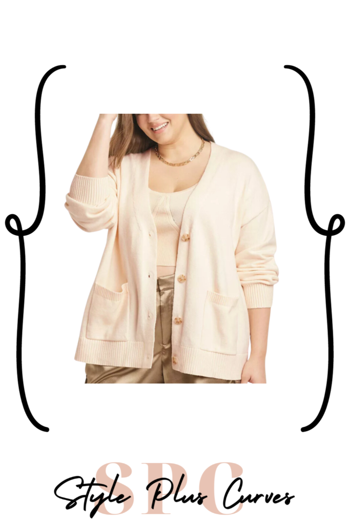 Beige Boyfriend Cardigan