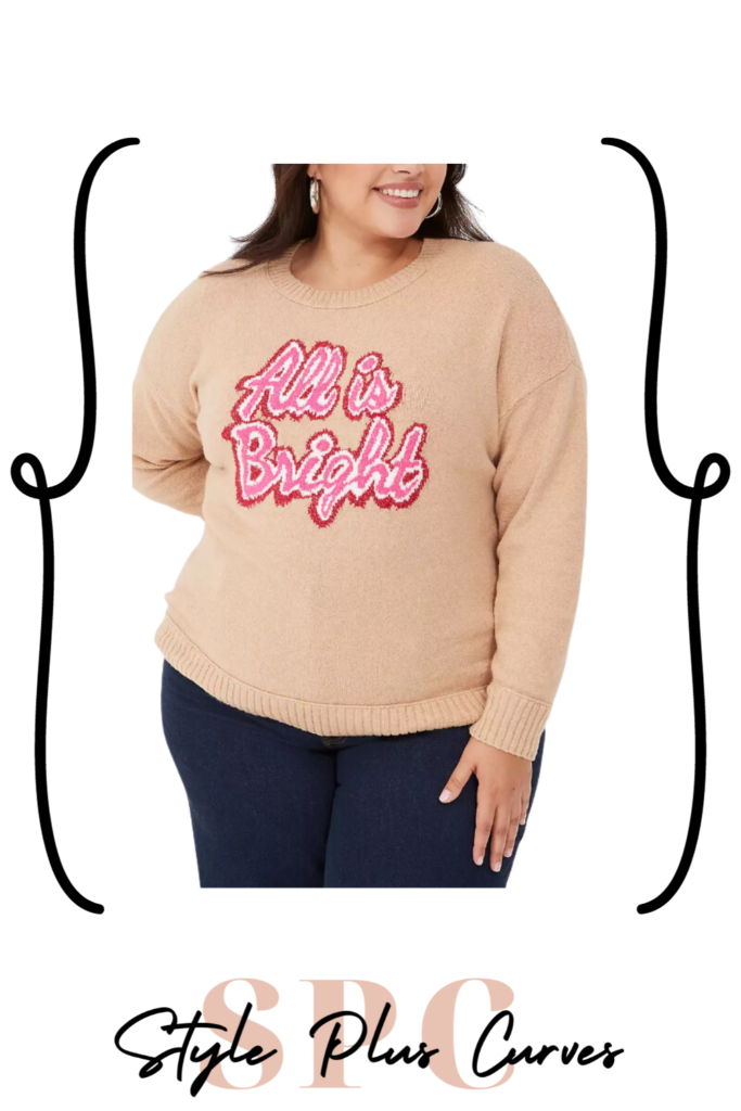 Plus Size "All is Bright" Sweater
