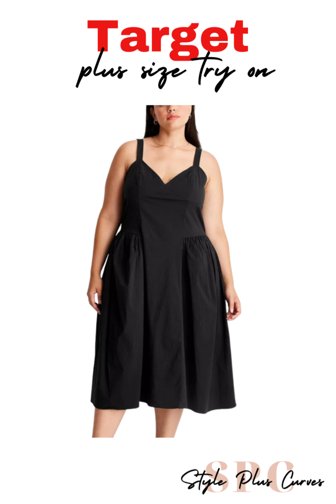 Plus Size Strappy Black Midi Dress