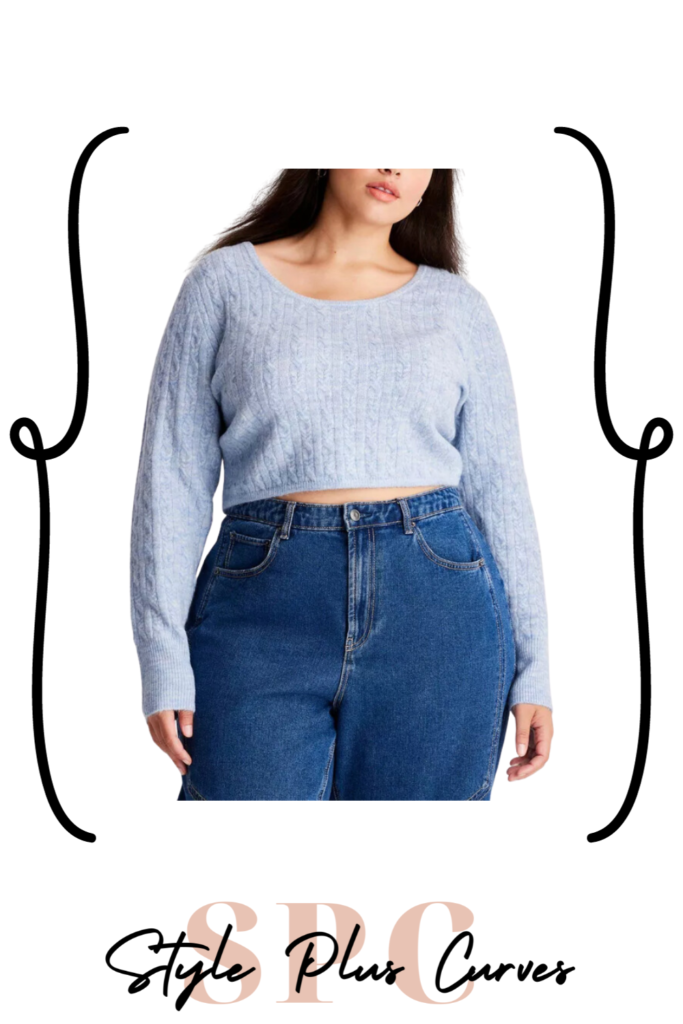 Plus Size Cropped Sweater Look