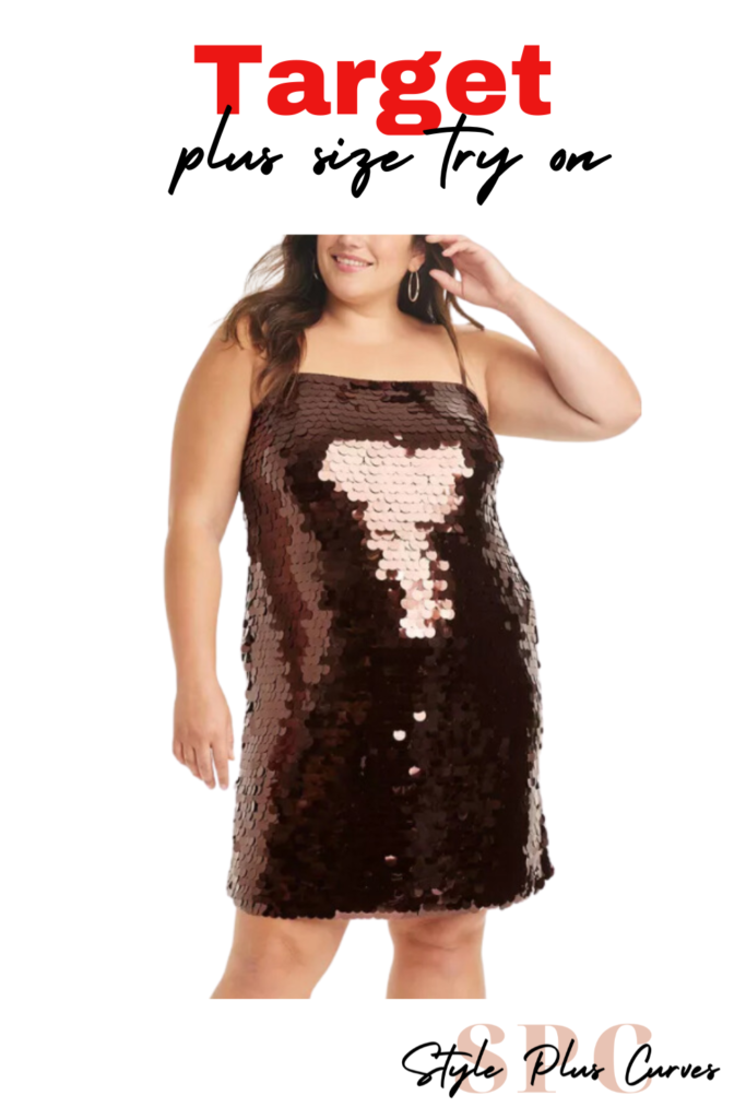 Plus Size Brown Sequin Dress