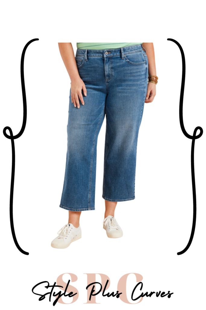 Plus Size Wide Leg Crop Jeans