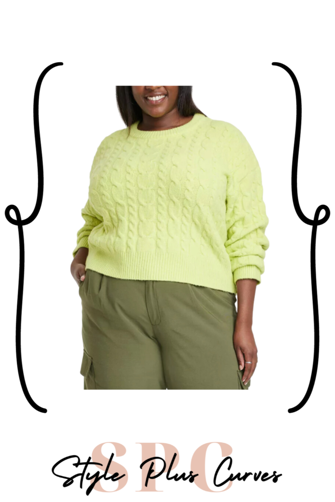 Plus Size Light Green Sweater