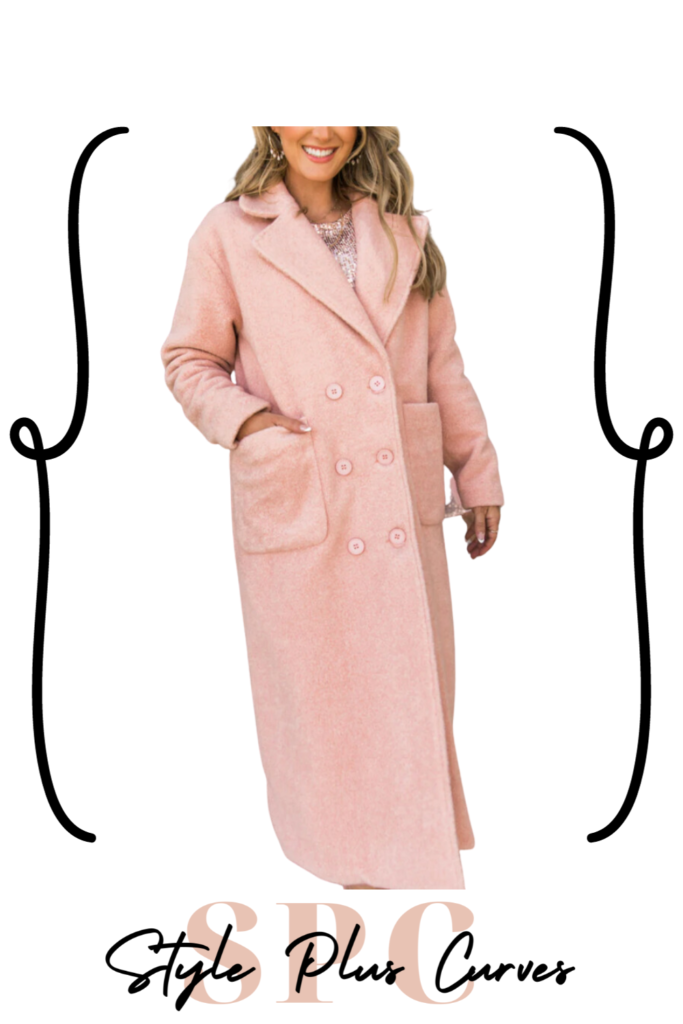 Plus Size Soft Pink Coat