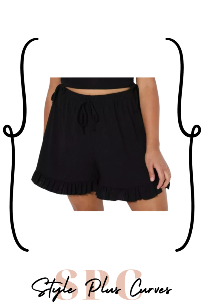 Plus Size Black Flowy Shorts