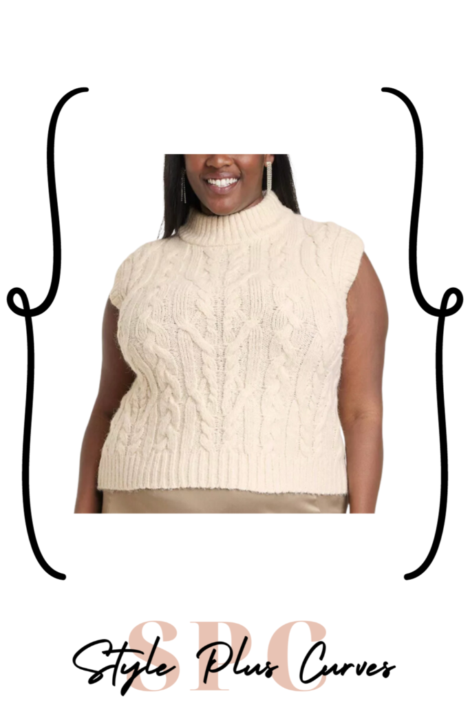 Plus Size Cream Sweater Vest