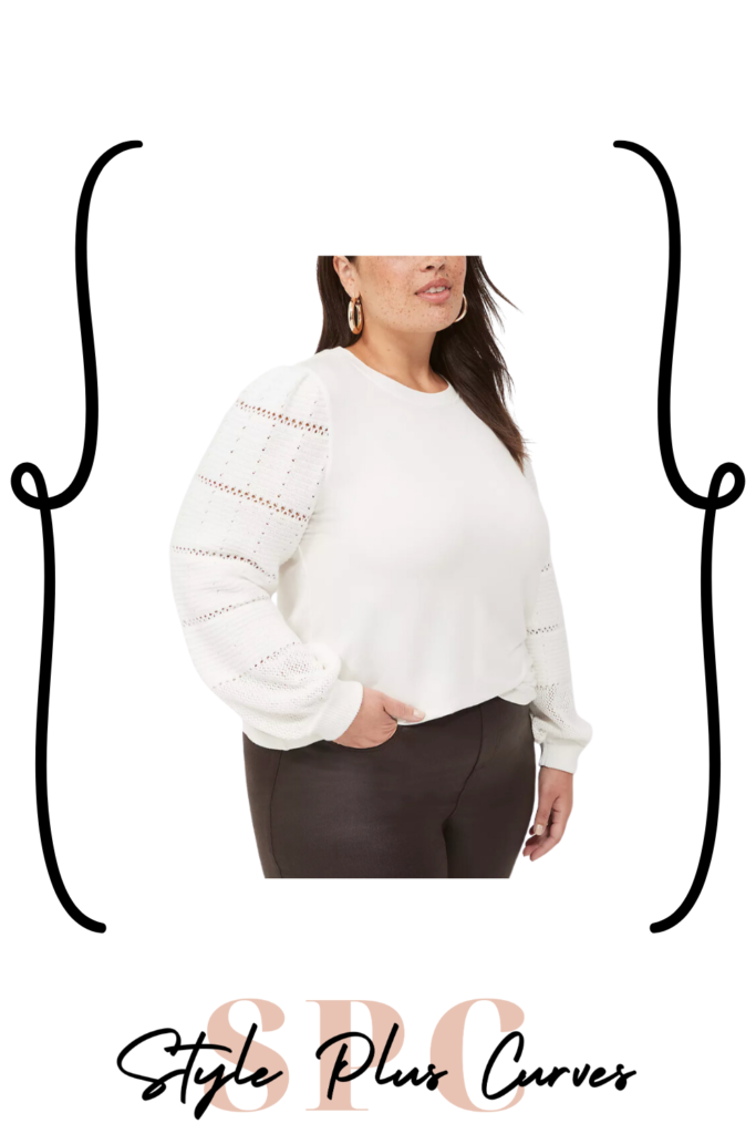 Plus Size Sweater-Sleeve Crew-Neck