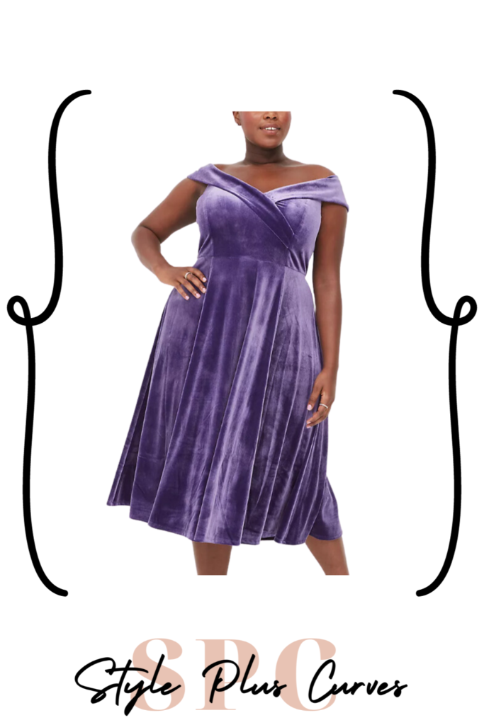 Plus Size Purple Velvet Dress