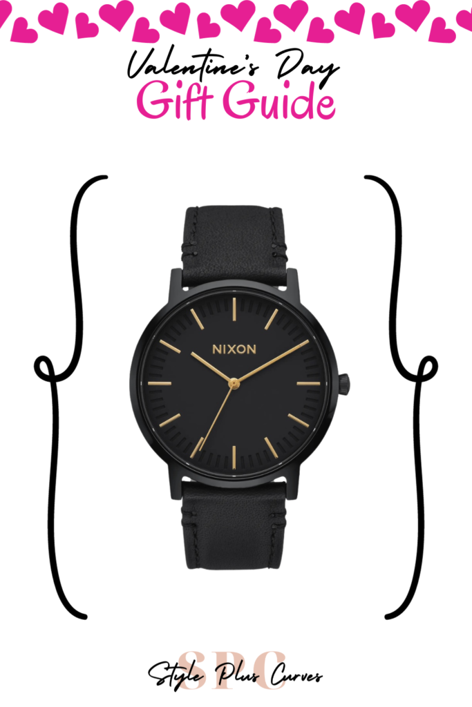 Black Nixon Leather Strap Watch